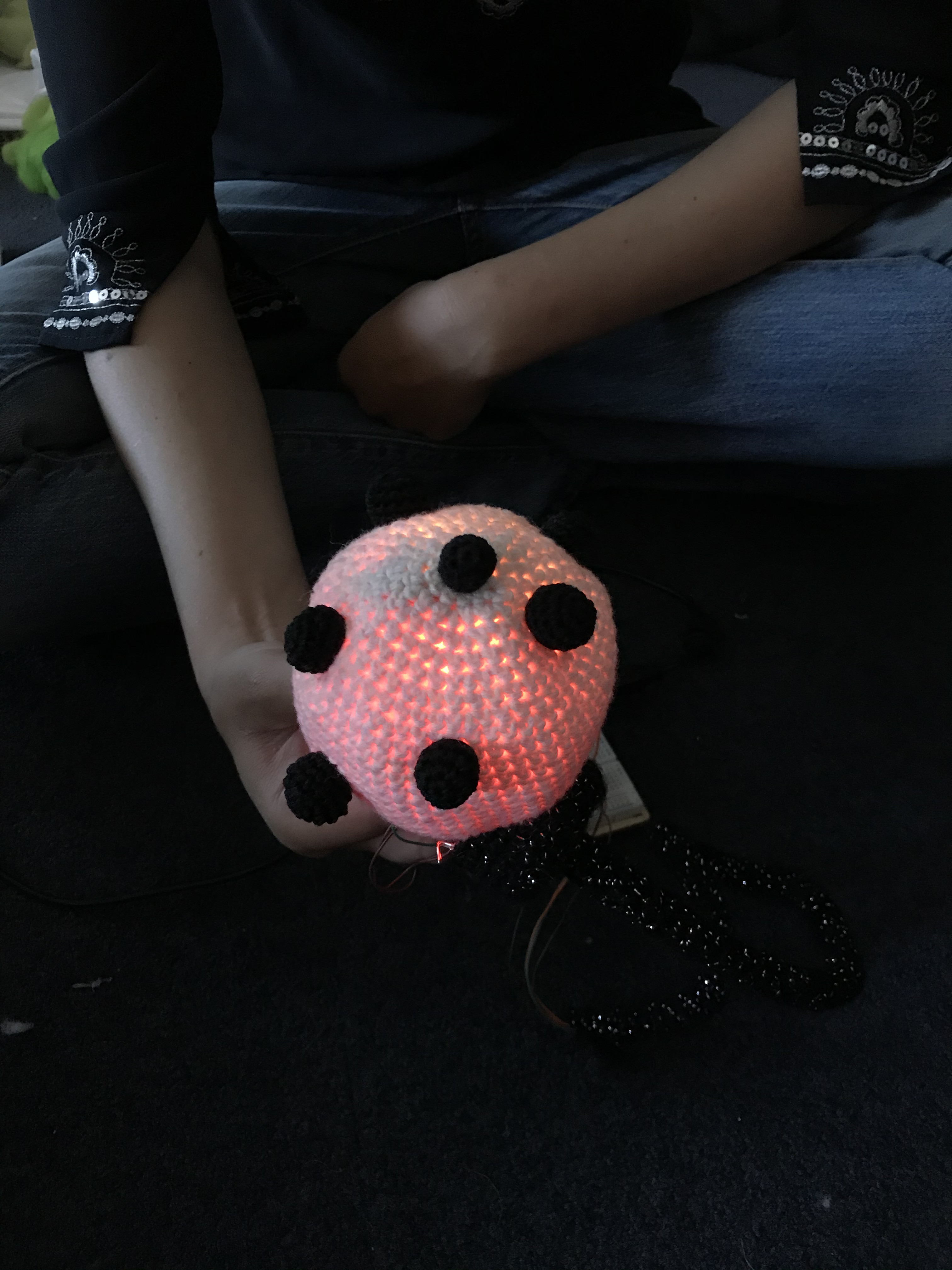 Détail du tissage conducteur